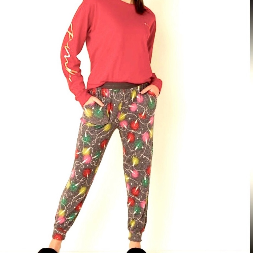 PINK Victoria’s Secret Holiday Pajama Pant Joggers